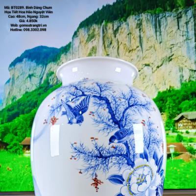 Bình Dáng Chum Họa Tiết Hoa Hảo Nguyệt Viên